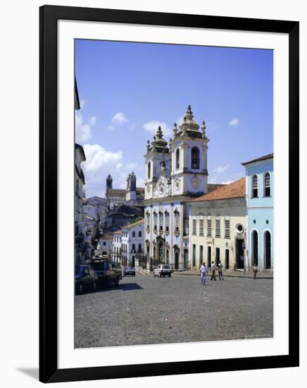 Salvador, the Pelourinho District at Largo Do Pelourinho, Bahia State, Brazil, South America-Geoff Renner-Framed Photographic Print