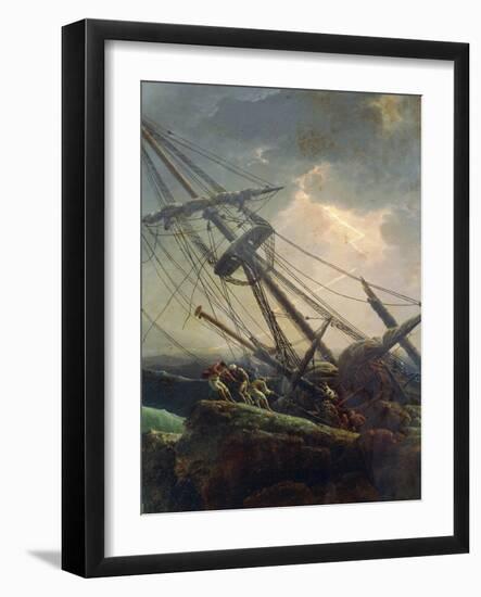 Salvaging Vessel, Detail from Tempest, 1777-Claude Joseph Vernet-Framed Giclee Print