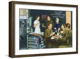 Salvation Army Famous Doughnut USO Club Scene-Lantern Press-Framed Art Print