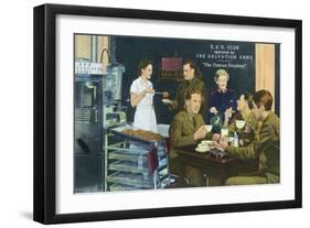 Salvation Army Famous Doughnut USO Club Scene-Lantern Press-Framed Art Print