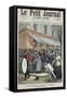 Salvation Army March Led by a Drummer Being Barracked by Onlookers in Paris, 1892-null-Framed Stretched Canvas