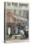 Salvation Army March Led by a Drummer Being Barracked by Onlookers in Paris, 1892-null-Stretched Canvas