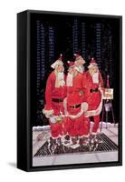 Salvation Army Santas-null-Framed Stretched Canvas