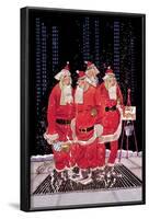 Salvation Army Santas-null-Framed Art Print