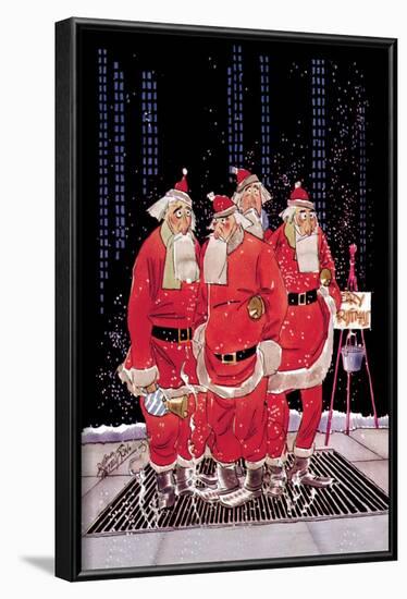 Salvation Army Santas-null-Framed Art Print