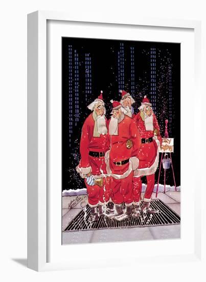 Salvation Army Santas-null-Framed Art Print
