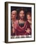 Salvator Mundi between Saints Peter and John, C.1507 (Oil on Wood)-Fernando Yanez De Almedina-Framed Giclee Print