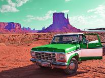 Desert Scene with Classic Truck in America-Salvatore Elia-Photographic Print