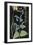 Salvia Florals II on Black-Wild Apple Portfolio-Framed Art Print