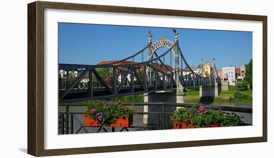 Salzach Bridge, Laufen on Salzach River, Upper Bavaria, Bavaria, Germany, Europe-Hans-Peter Merten-Framed Photographic Print