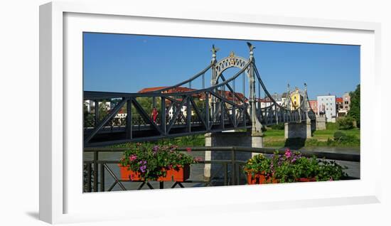 Salzach Bridge, Laufen on Salzach River, Upper Bavaria, Bavaria, Germany, Europe-Hans-Peter Merten-Framed Photographic Print