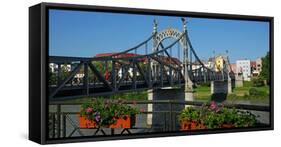 Salzach Bridge, Laufen on Salzach River, Upper Bavaria, Bavaria, Germany, Europe-Hans-Peter Merten-Framed Stretched Canvas