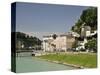 Salzach River and Old Town, Salzburg, Austria, Europe-Jochen Schlenker-Stretched Canvas