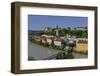 Salzach River and Old Town with Castle, Burghausen, Upper Bavaria, Bavaria, Germany, Europe-Hans-Peter Merten-Framed Photographic Print