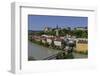 Salzach River and Old Town with Castle, Burghausen, Upper Bavaria, Bavaria, Germany, Europe-Hans-Peter Merten-Framed Photographic Print