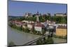 Salzach River and Old Town with Castle, Burghausen, Upper Bavaria, Bavaria, Germany, Europe-Hans-Peter Merten-Mounted Photographic Print