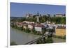 Salzach River and Old Town with Castle, Burghausen, Upper Bavaria, Bavaria, Germany, Europe-Hans-Peter Merten-Framed Photographic Print