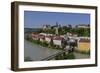 Salzach River and Old Town with Castle, Burghausen, Upper Bavaria, Bavaria, Germany, Europe-Hans-Peter Merten-Framed Photographic Print