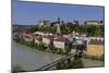 Salzach River and Old Town with Castle, Burghausen, Upper Bavaria, Bavaria, Germany, Europe-Hans-Peter Merten-Mounted Photographic Print