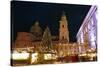 Salzburg Cathedral and Chrismas Market at Residenzplatz Square, Salzburg, Austria, Europe-Hans-Peter Merten-Stretched Canvas