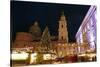 Salzburg Cathedral and Chrismas Market at Residenzplatz Square, Salzburg, Austria, Europe-Hans-Peter Merten-Stretched Canvas