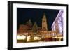 Salzburg Cathedral and Chrismas Market at Residenzplatz Square, Salzburg, Austria, Europe-Hans-Peter Merten-Framed Photographic Print