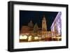 Salzburg Cathedral and Chrismas Market at Residenzplatz Square, Salzburg, Austria, Europe-Hans-Peter Merten-Framed Photographic Print