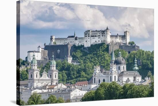 Salzburg Fortress (Festung Hohensalzburg) Seen from Salzach Rive-Anibal Trejo-Stretched Canvas