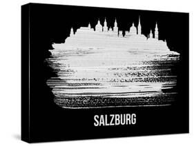 Salzburg Skyline Brush Stroke - White-NaxArt-Stretched Canvas