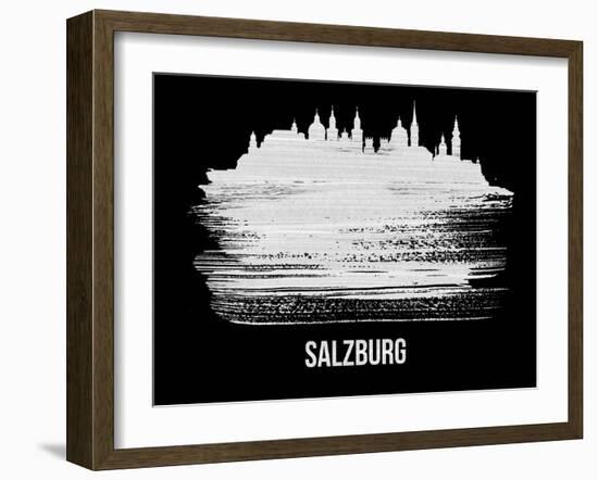 Salzburg Skyline Brush Stroke - White-NaxArt-Framed Art Print