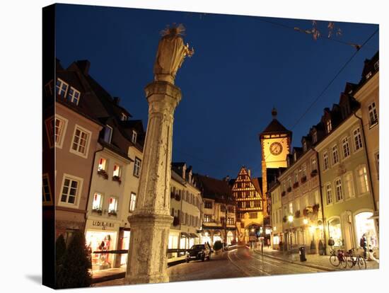 Salzstravue and Schwabentor, Old Town, Freiburg, Baden-Wurttemberg, Germany, Europe-Hans Peter Merten-Stretched Canvas