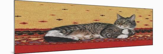 Sam on Patterned Rug-Janet Pidoux-Mounted Giclee Print
