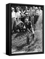 Sam Snead Makes an Iron Shot from the Side of a Sand Trap-null-Framed Stretched Canvas