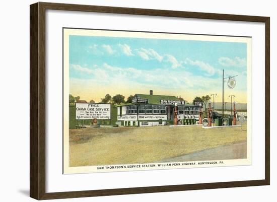 Sam Thompson Service Station, Huntingdon, PA-null-Framed Art Print