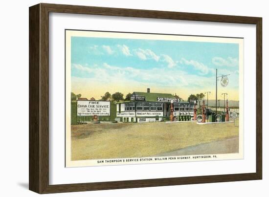 Sam Thompson Service Station, Huntingdon, PA-null-Framed Art Print