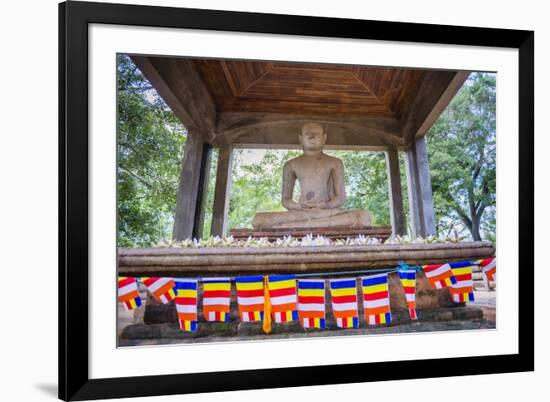 Samadhi Buddha Statue and Buddhist Flags-Matthew Williams-Ellis-Framed Photographic Print