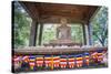 Samadhi Buddha Statue and Buddhist Flags-Matthew Williams-Ellis-Stretched Canvas