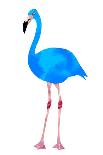 Vibrant Dark Blue Flamingo Bird Low Poly Triangle Vector Image-Samantha Jo Czerpak-Laminated Art Print