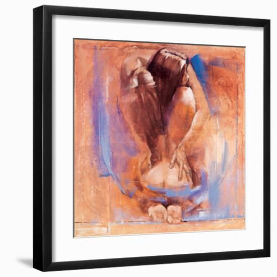 Samantha with Blossom-Talantbek Chekirov-Framed Art Print