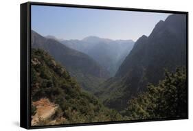 Samaria Gorge from Lookout, Crete, Greek Islands, Greece, Europe-Rolf Richardson-Framed Stretched Canvas