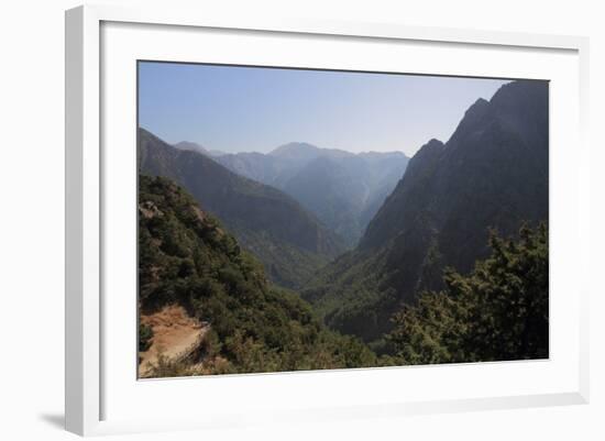 Samaria Gorge from Lookout, Crete, Greek Islands, Greece, Europe-Rolf Richardson-Framed Photographic Print