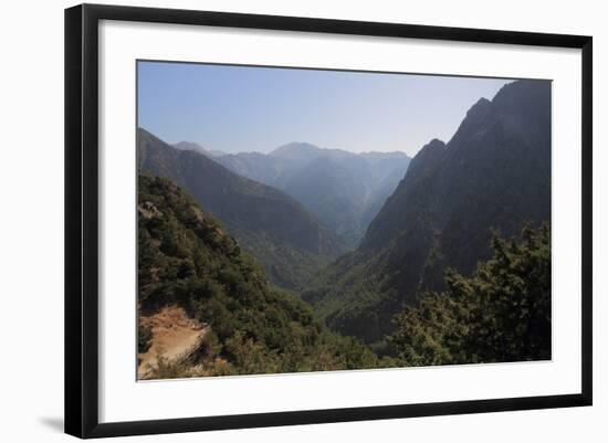 Samaria Gorge from Lookout, Crete, Greek Islands, Greece, Europe-Rolf Richardson-Framed Photographic Print