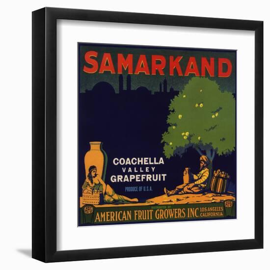 Samarkand Brand - Los Angeles, California - Citrus Crate Label-Lantern Press-Framed Art Print