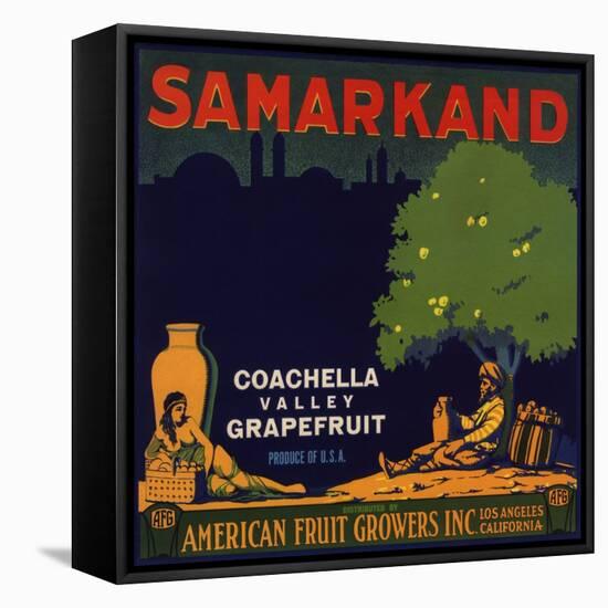 Samarkand Brand - Los Angeles, California - Citrus Crate Label-Lantern Press-Framed Stretched Canvas