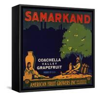 Samarkand Brand - Los Angeles, California - Citrus Crate Label-Lantern Press-Framed Stretched Canvas