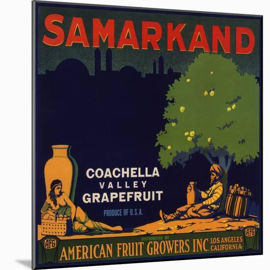 Samarkand Brand - Los Angeles, California - Citrus Crate Label-Lantern Press-Mounted Art Print