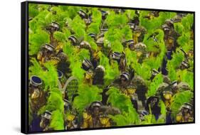 Samba Parade at Sambadrome During Carnival, Rio de Janeiro, Brazil-Keren Su-Framed Stretched Canvas