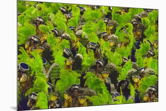 Samba Parade at Sambadrome During Carnival, Rio de Janeiro, Brazil-Keren Su-Mounted Premium Photographic Print