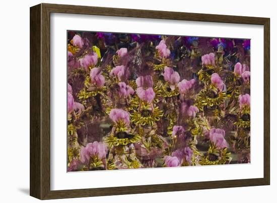 Samba Parade at Sambadrome During Carnival, Rio de Janeiro, Brazil-Keren Su-Framed Photographic Print