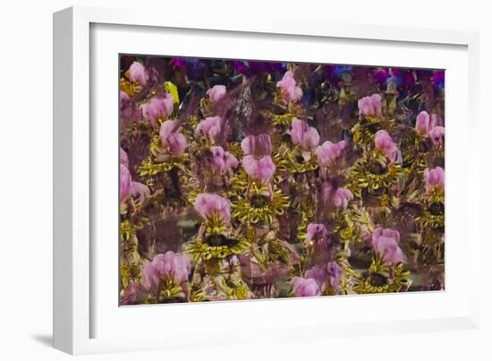 Samba Parade at Sambadrome During Carnival, Rio de Janeiro, Brazil-Keren Su-Framed Photographic Print